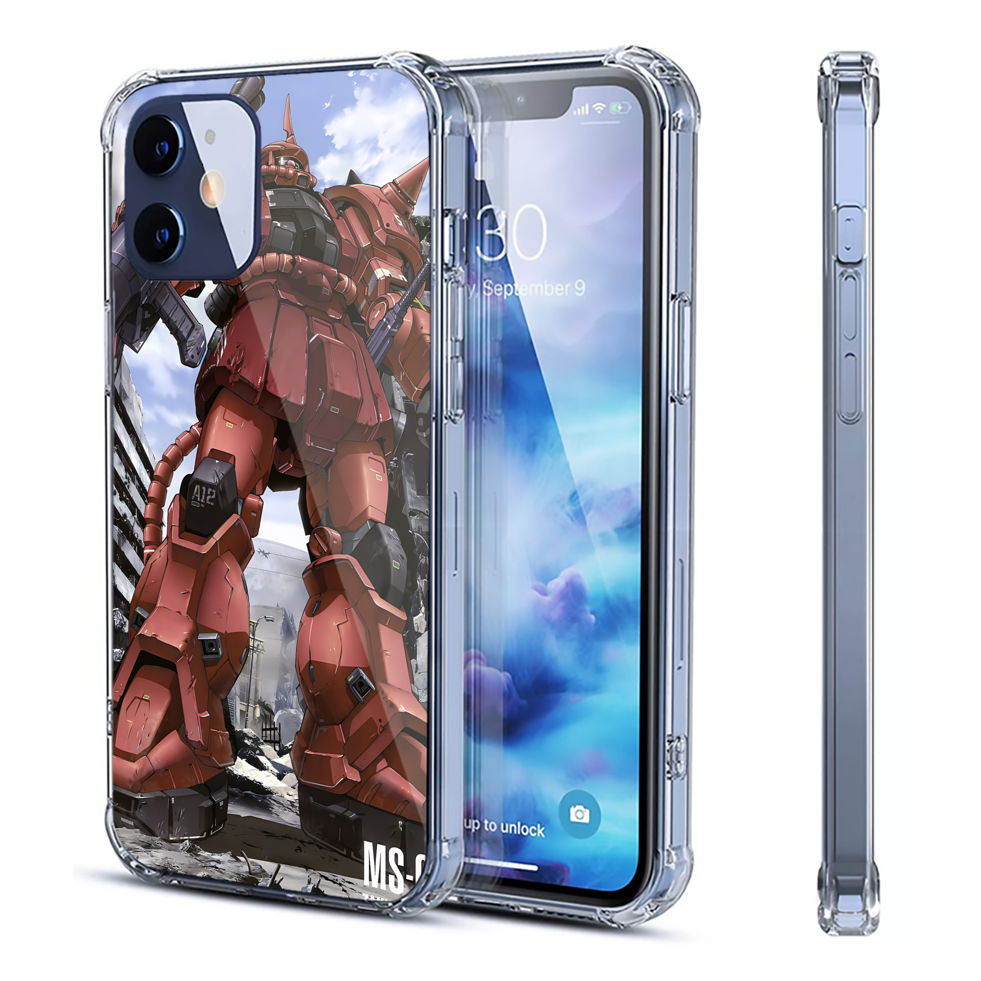 （画像用） 機動戦士ガンダム Mobile Suit Gundam 【iPhone 12シリーズ対応】透明スマホケース（クリアソフトケース）